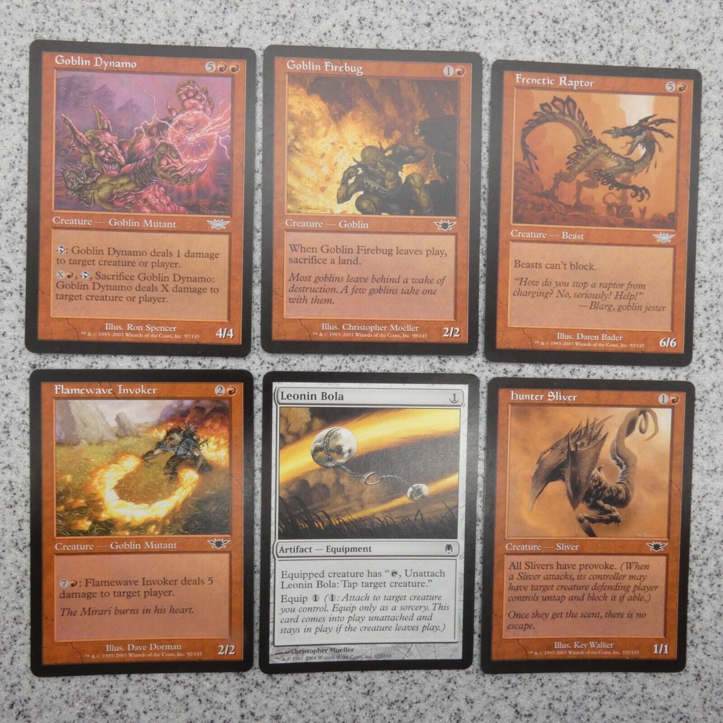 Lot of 6 MAGIC The Gathering Cards Legions Set Builder Starter Pack MTG A07