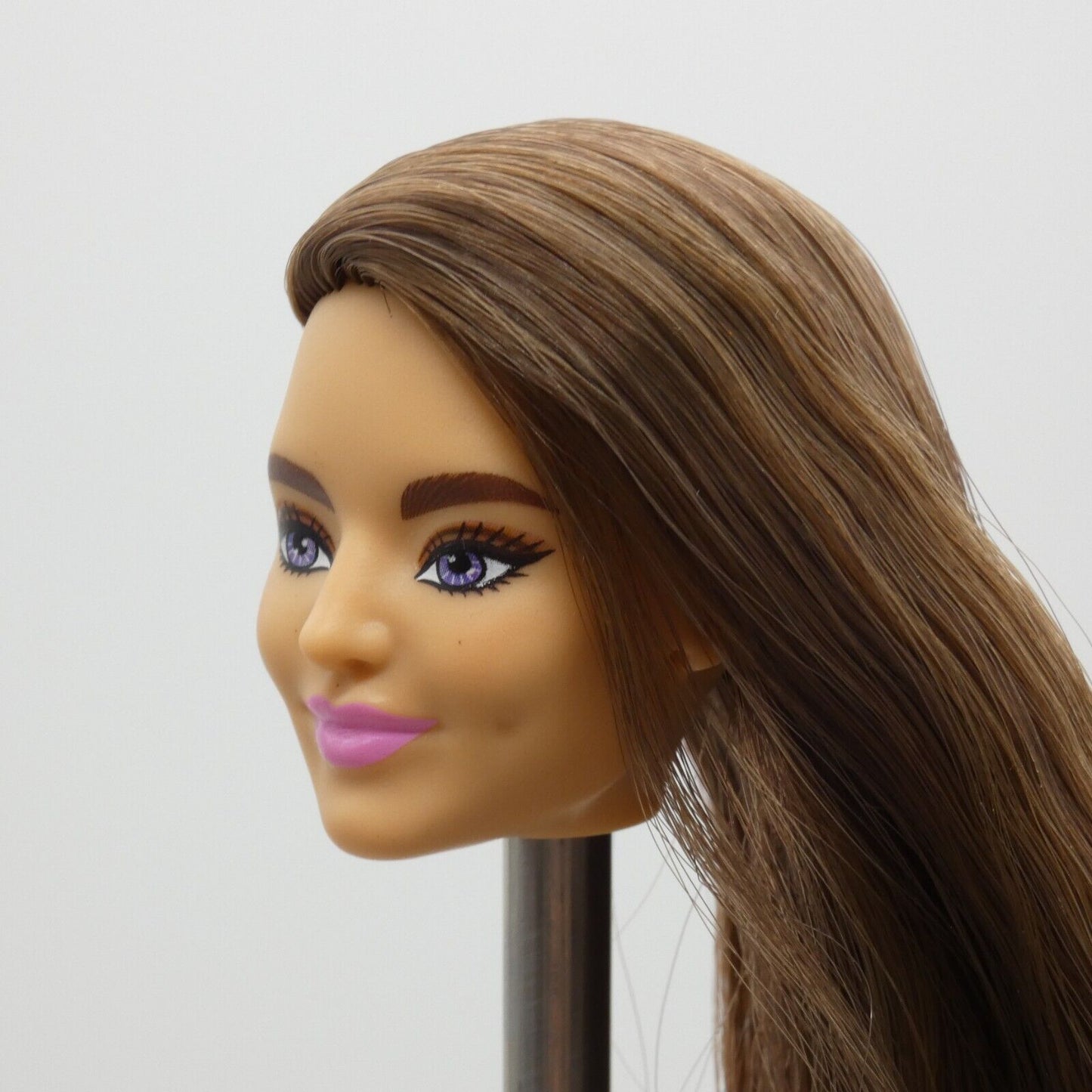 Barbie Extra 9 Doll Head Only Violet Face Brown Hair Shaved Head GYJ28 2021