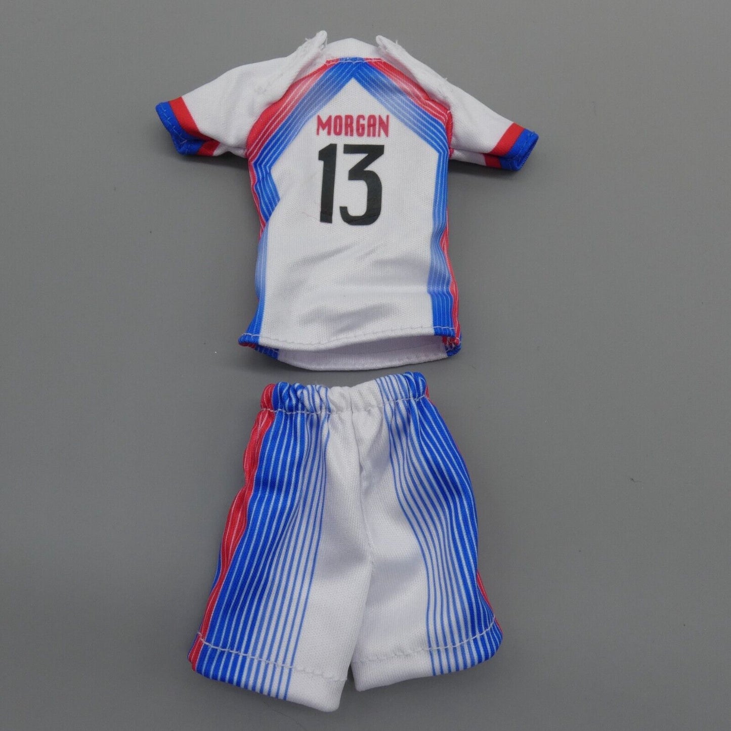 Barbie Alex Morgan Soccer Player Doll Outfit White Top Jersey Shorts GHT49