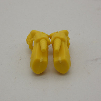 Barbie Doll Size Shoes High Heel Yellow Ruffle Ankle Strap Round Closed Toe