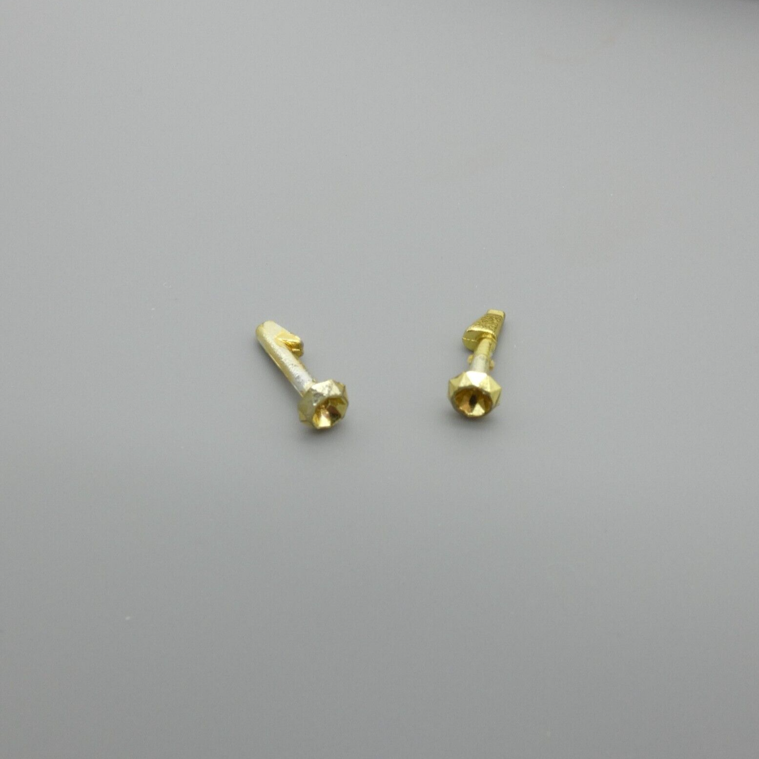 Barbie All American Doll Earrings Gold Tone Faceted Studs With Barbs 1991 3712