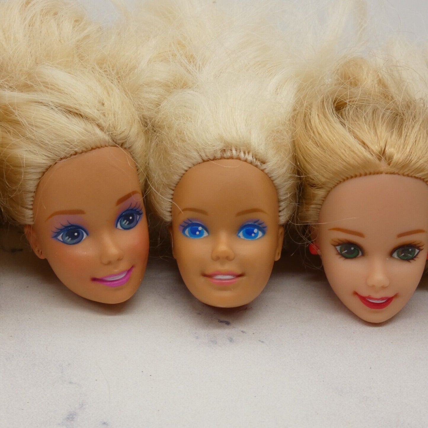 Barbie Doll Head Lot of 5 Heads SuperStar Blonde 80s 90s Rockers Blue Green Eyes