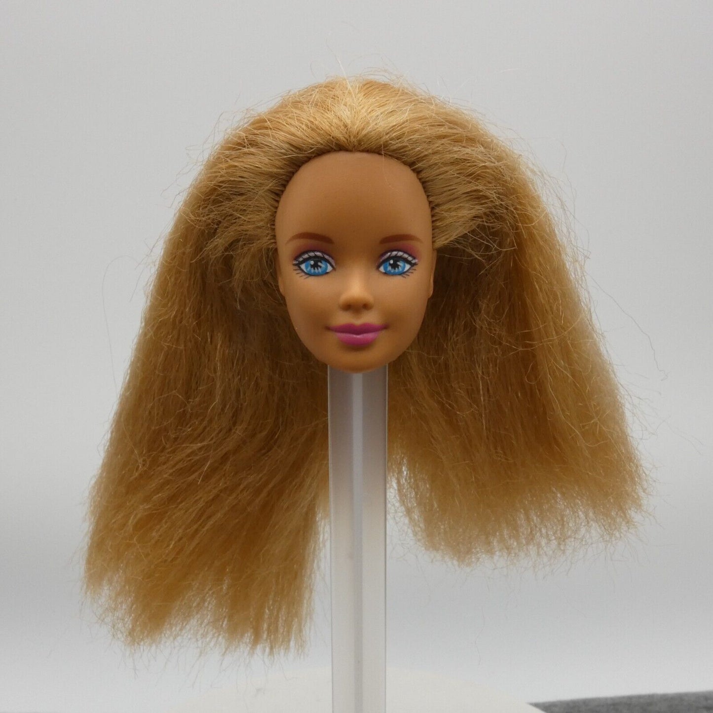 Barbie Mackie Face Doll Head Only Blonde Butterfly Art 1998 Mattel Crimped Hair