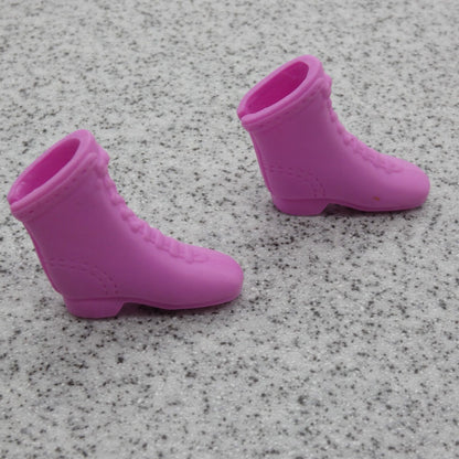 Barbie Doll Ice Skating Boots Shoes No Blades Pink High Top Laces