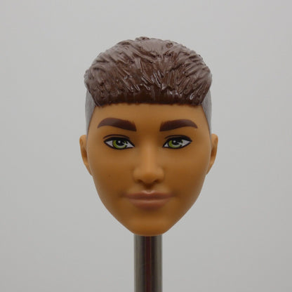 Barbie Fashionistas 195 Ken Doll Head Brown Hair French Crop Green Eyes HJT59 Y1