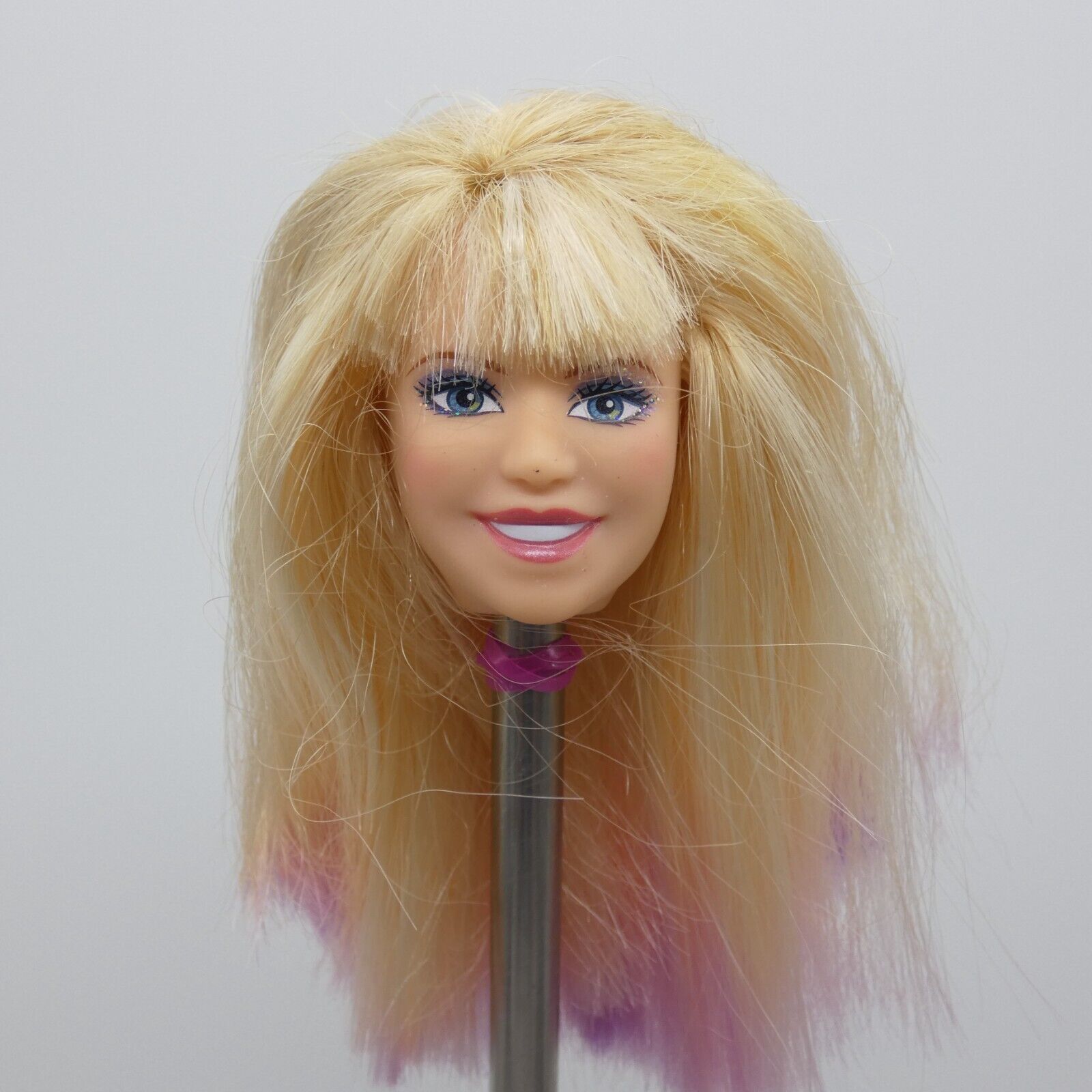 Disney Hannah Montana Doll Head Blonde Hair Dyed Tips 2007 Jakks Pacific 20220