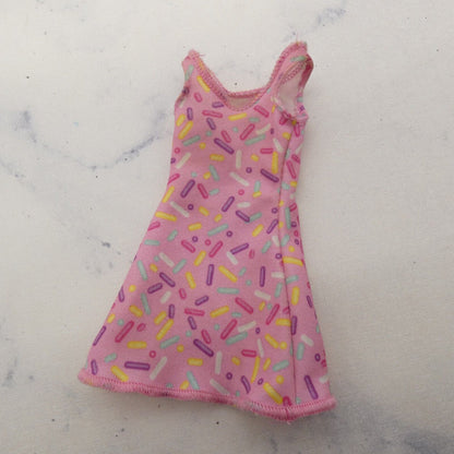 Skipper Babysitter Inc Doll Dress Pink Birthday Party Sprinkles Sleeveless Tank