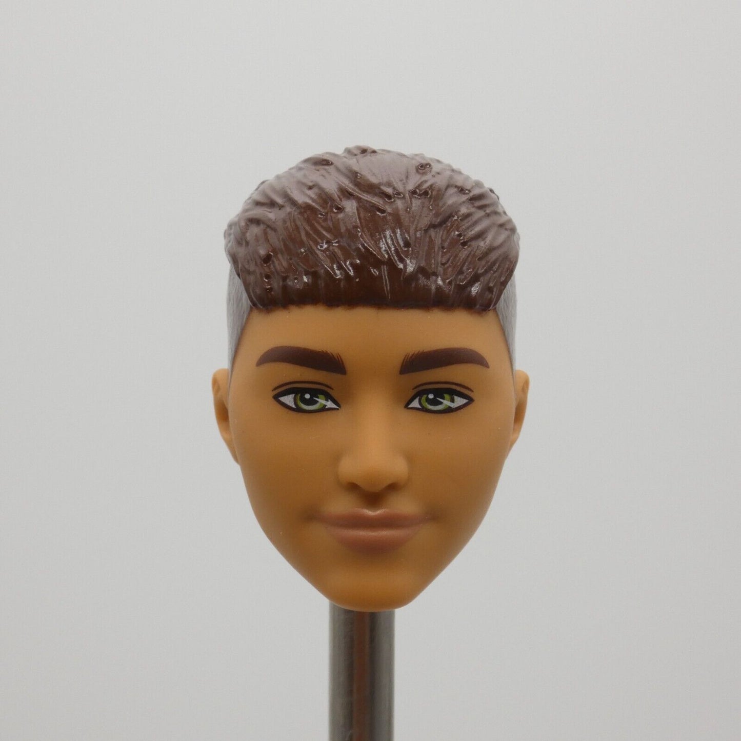 Barbie Fashionistas 195 Ken Doll Head Brown Hair French Crop Green Eyes HJT59 A1