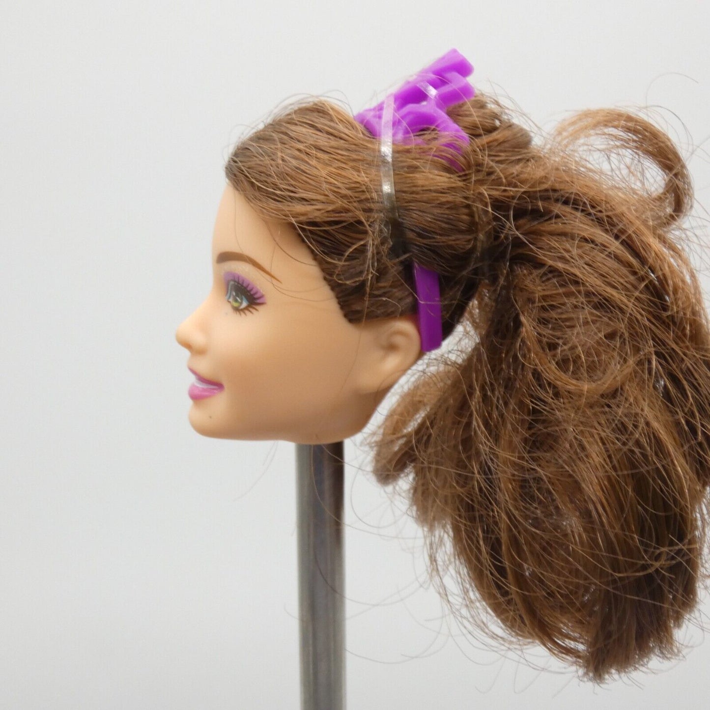 Barbie Princess Power Corinne Doll Head Summer Face Brown Hair Purple Tiara 2015