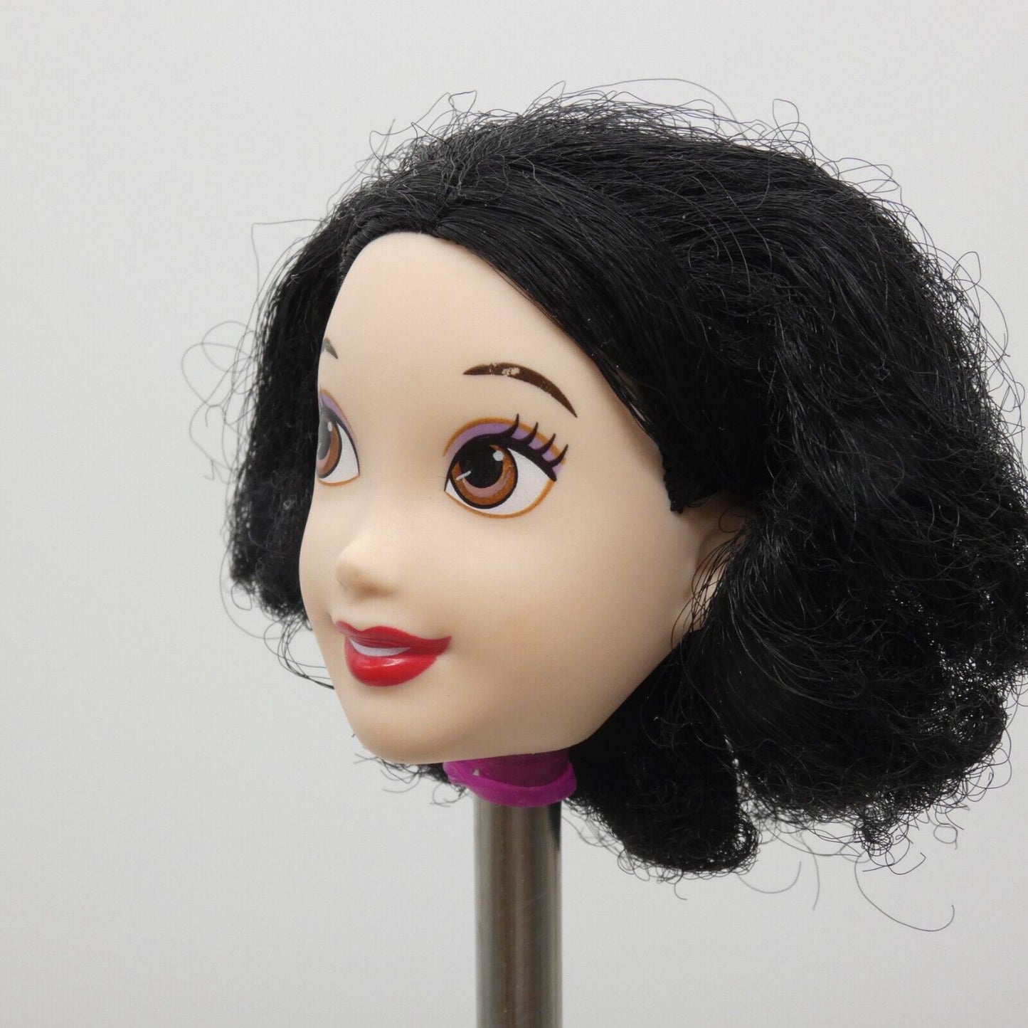 Disney Royal Shimmer Snow White Doll Head Only Black Curly Wavy Hair Hasbro