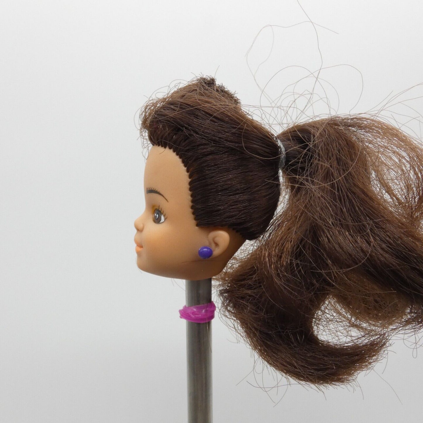 The Babysitters Club Kristy Doll Head Only 10" Brown Hair Ponytail 1991 Remco