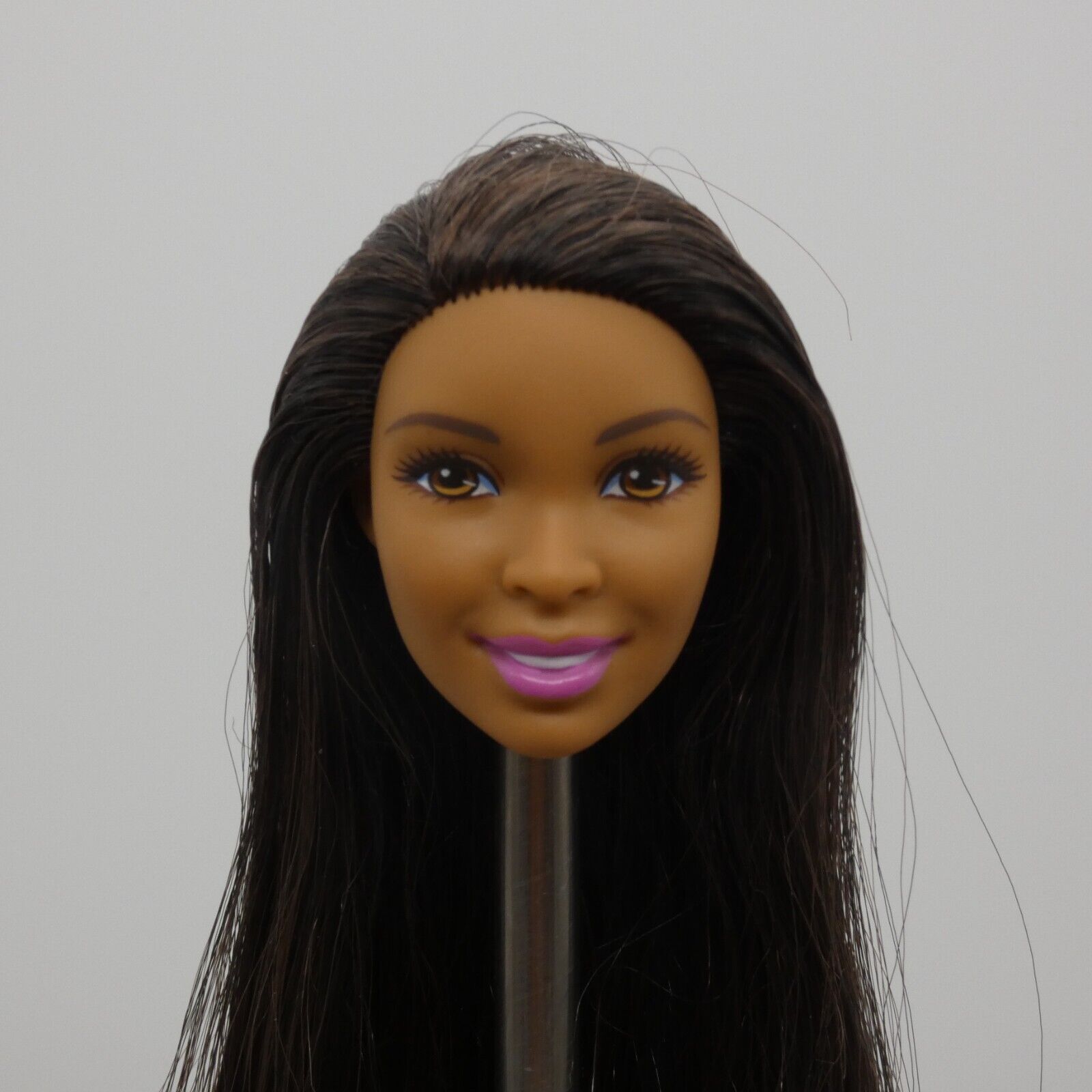 Barbie Glitter Hair Doll Head Nikki Face AA Medium Light Brown Skin 2015 CLG19