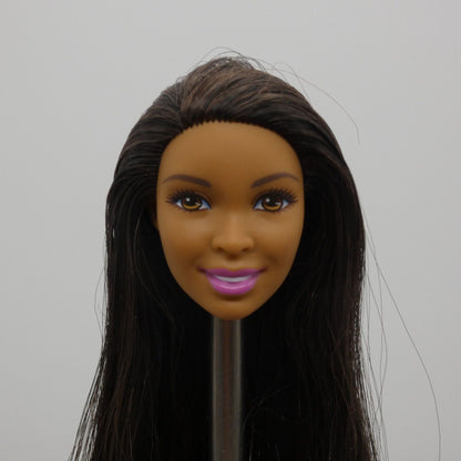 Barbie Glitter Hair Doll Head Nikki Face AA Medium Light Brown Skin 2015 CLG19