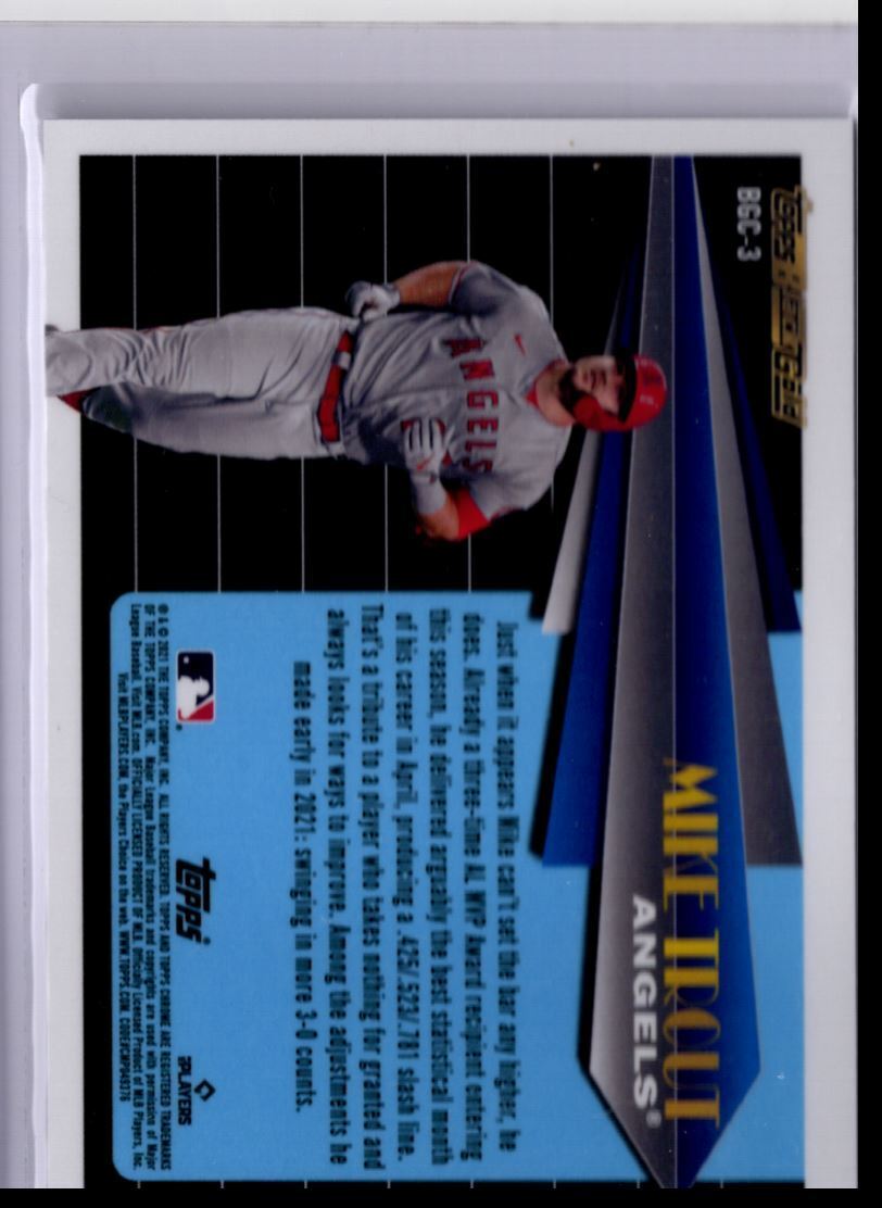 2021 Topps Chrome Update Black Gold Mike Trout Los Angeles Angels #BGC-3