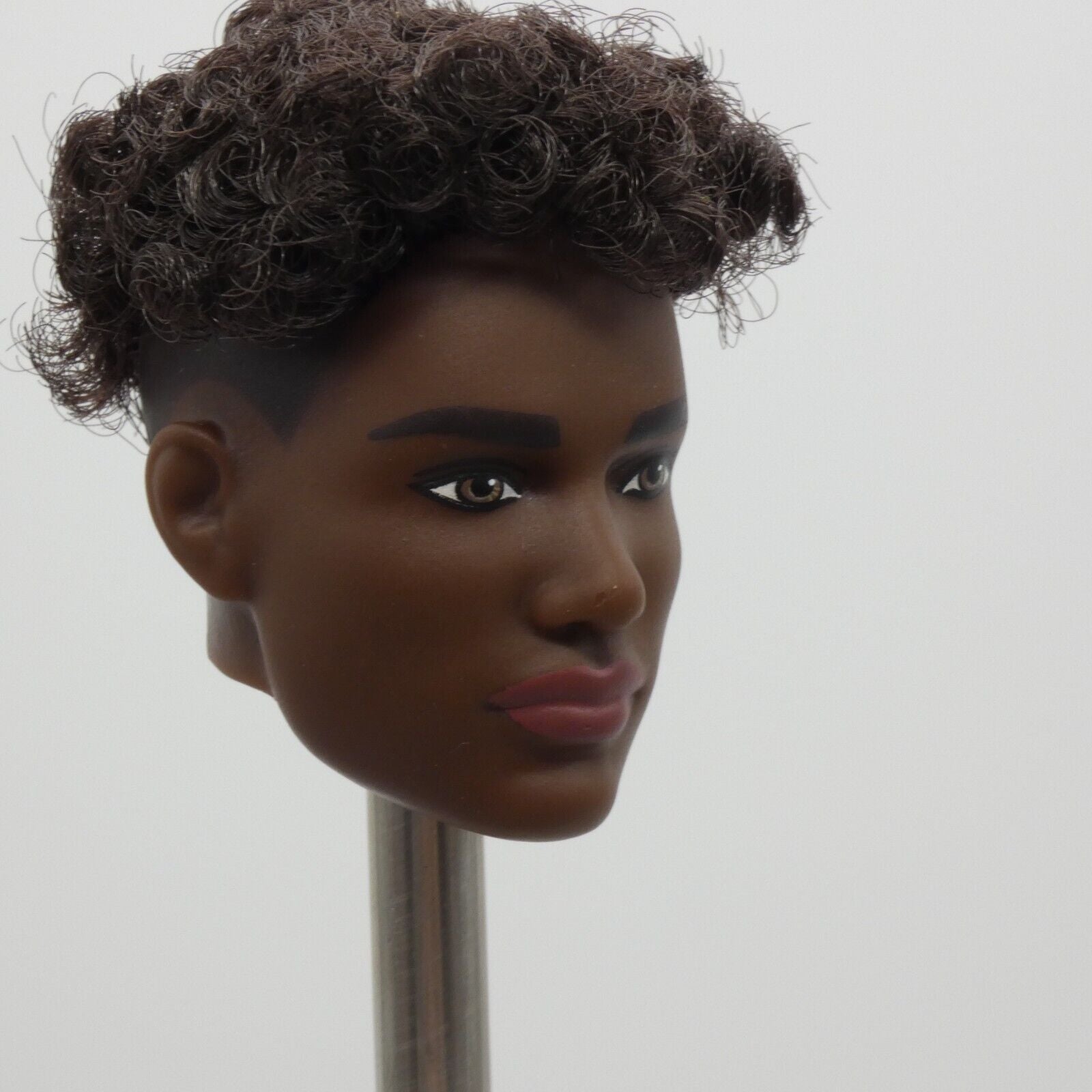 Barbie Looks 25 AA Doll Head Ken Basic Face Dark Skin Rooted Hair HRM17 2024