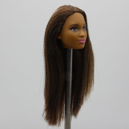 Barbie Fashionistas 21 Doll Head AA Grace Mbili Brown Hair Green Eyes 2015 DGY56