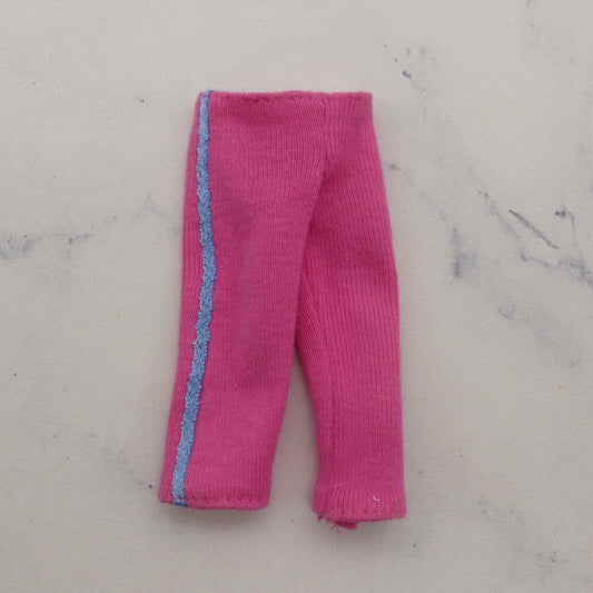 Barbie Doll Size Capri Pants Pink Blue Stripe Loose Fit Knit Fashionistas