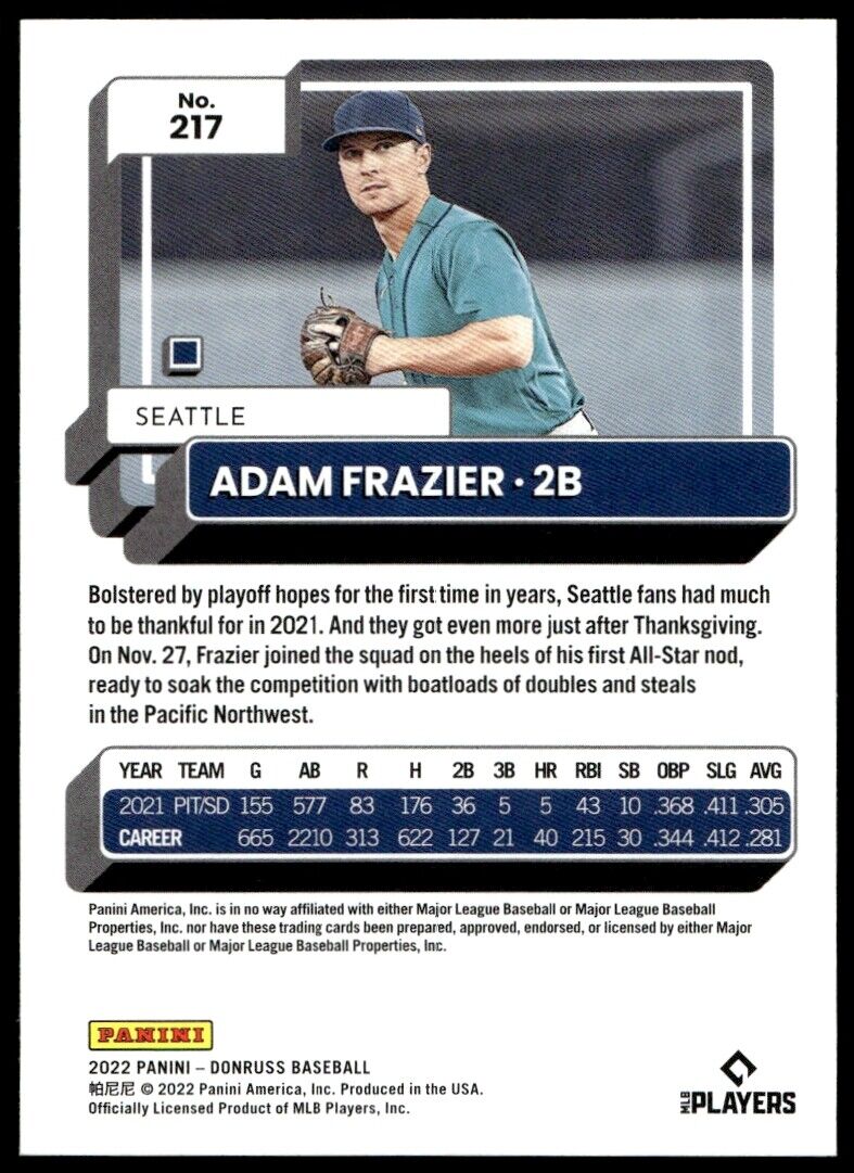 2022 Donruss #217 Adam Frazier Near Mint