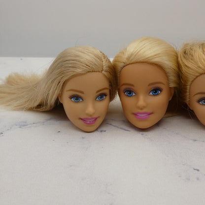 Barbie Doll Head Lot of 5 Heads Millie Face Blonde Blue Eyes Mattel JY15