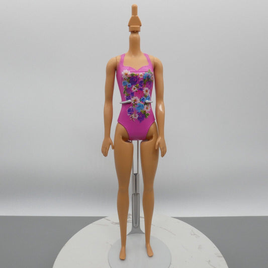 Barbie Water Play Doll Body Medium Light Skin Pink Molded Swimsuit 2017 DWK00