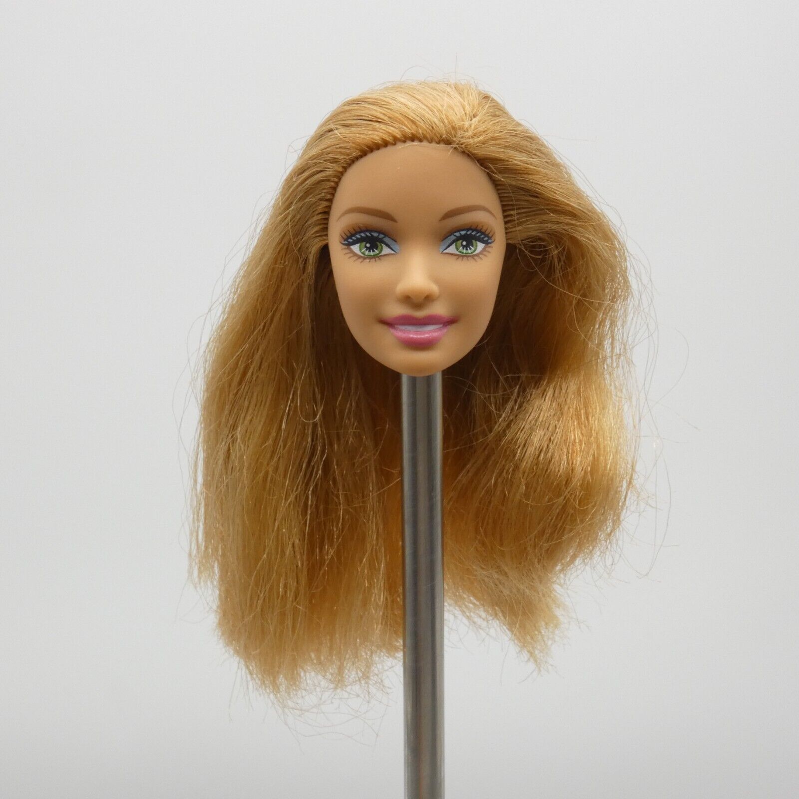 Barbie Doll Head Summer Face Medium Light Skin Red Hair Green Eyes Fashionistas