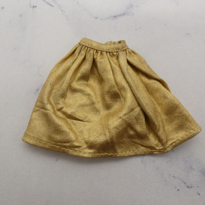 Barbie Doll Size Skirt Gold Metallic Tone Mid Thigh A Line 80s 90s Superstar