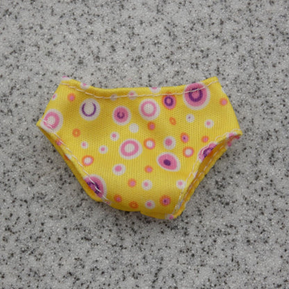 Barbie Doll Size Underwear Bikini Panties Yellow Pink Spots Polka Dots Clone