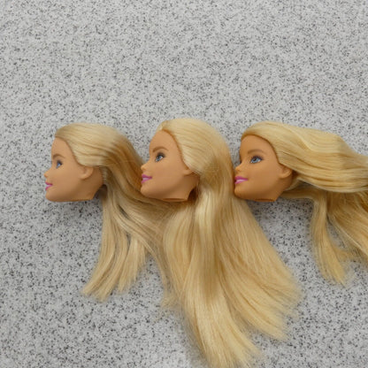 Barbie Doll Head Lot of 3 Millie Face Blonde Blue Eyes Medium Light Skin J292