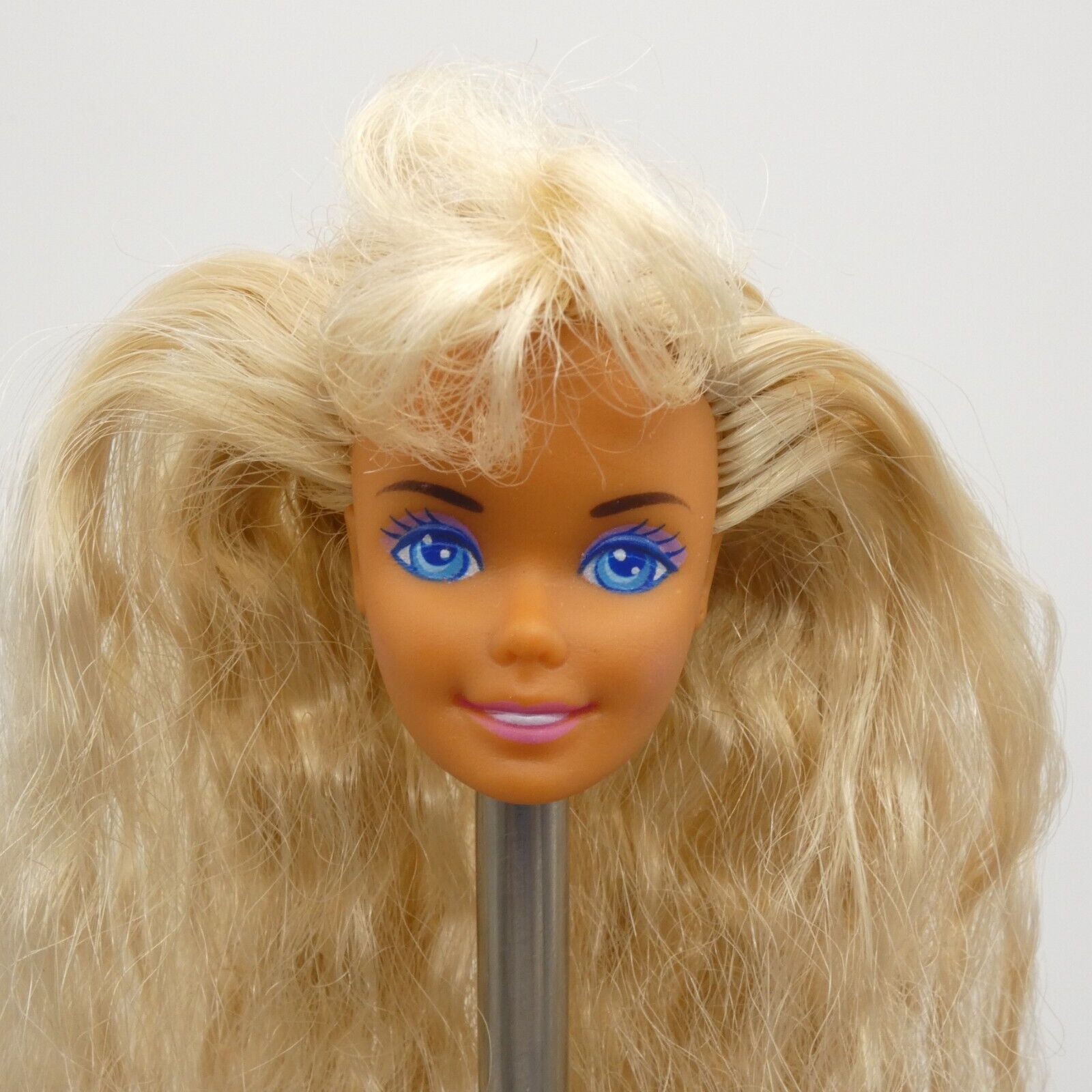 Barbie Beach Blast Doll Head SuperStar Face Bangs Crimped Hair 1988 Mattel 3237