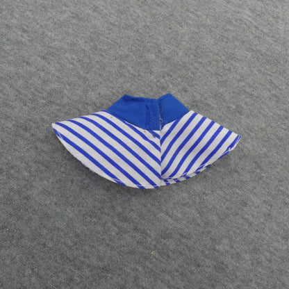 Barbie Doll Size Skirt Blue White Striped Blue Waistband Fits Superstar Body