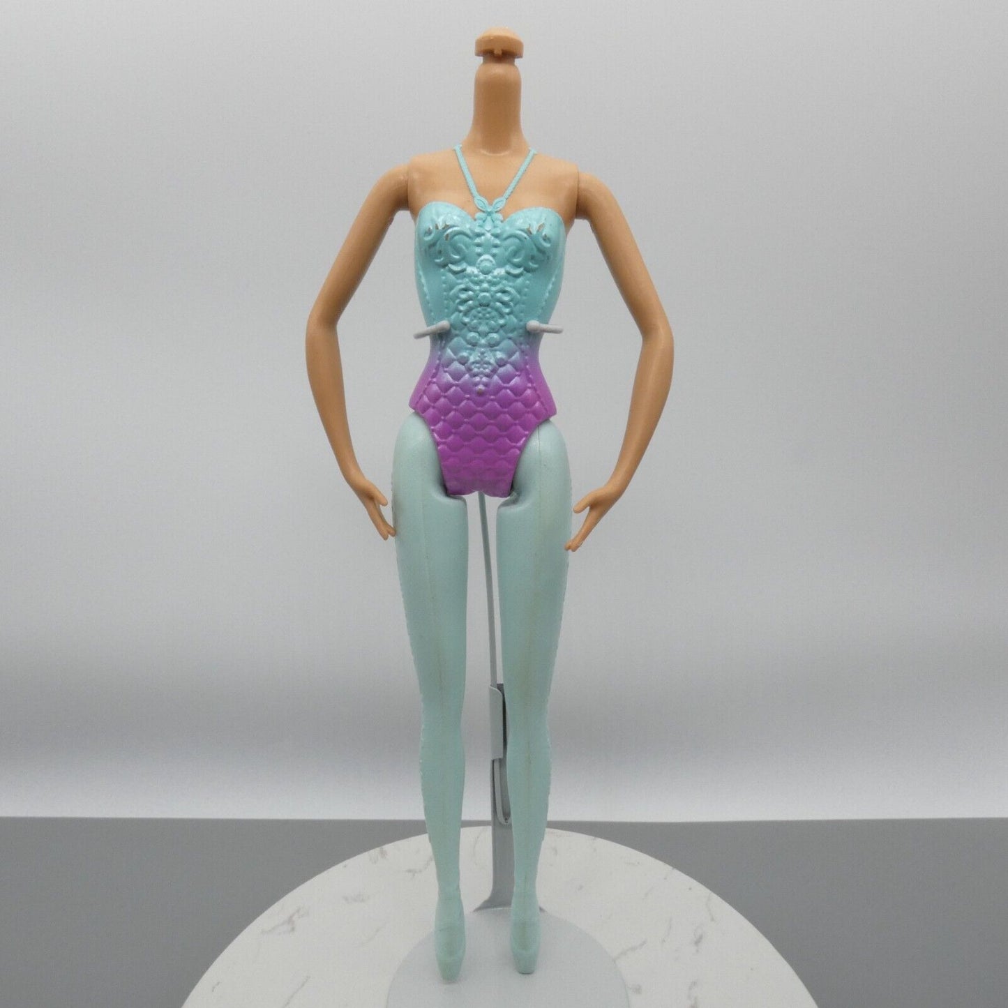 Barbie Fairytale Magic Ballerina Doll Body Aqua Ombre Molded Bodysuit 2103 BCP13