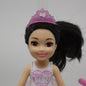 Barbie Chelsea Girl Doll Ballet Black Hair Skirt Shoes Crown Barre 2017 FHK98