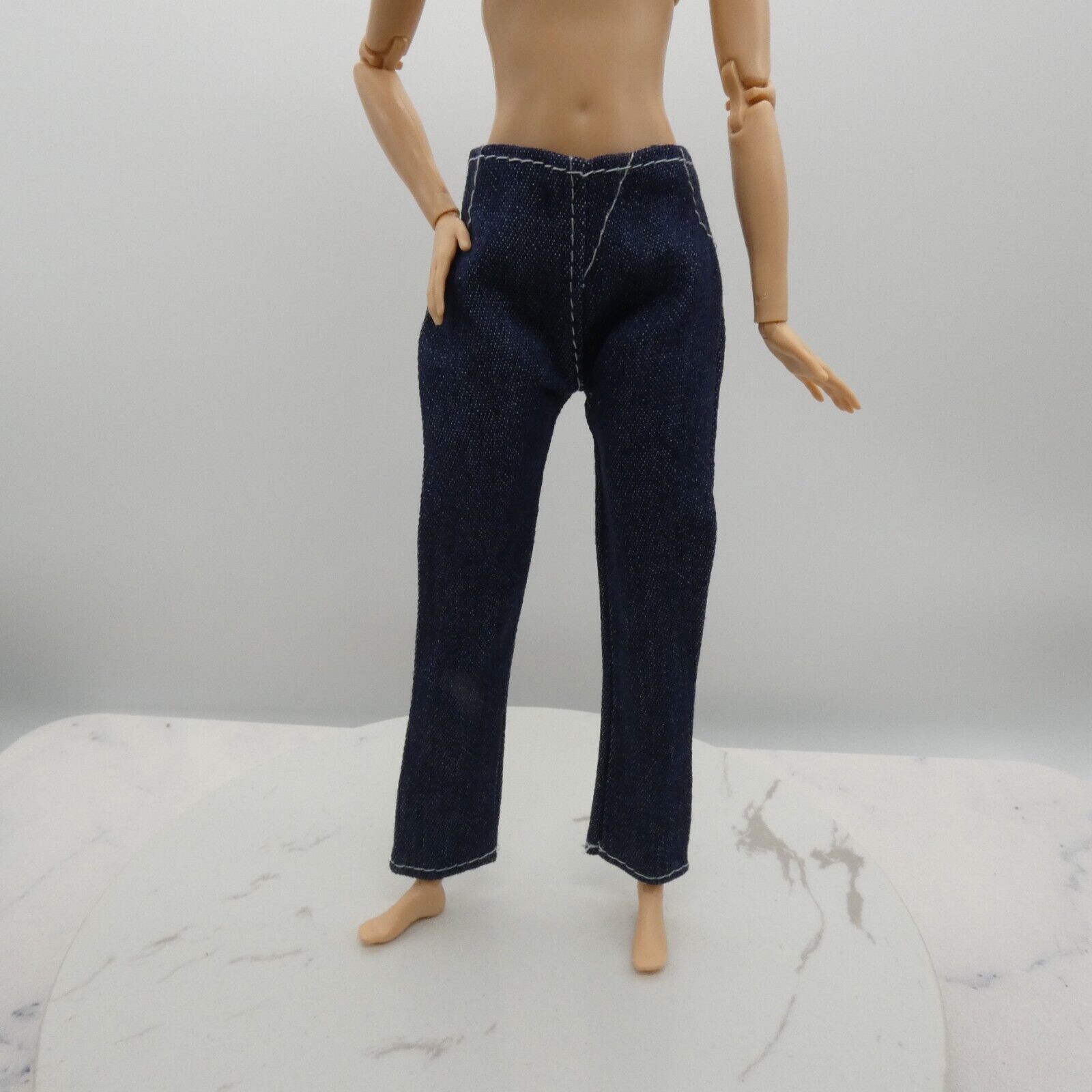 Barbie Doll Size Jeans Dark Wash Blue Pants Straight Leg Mom Fit Made To Move