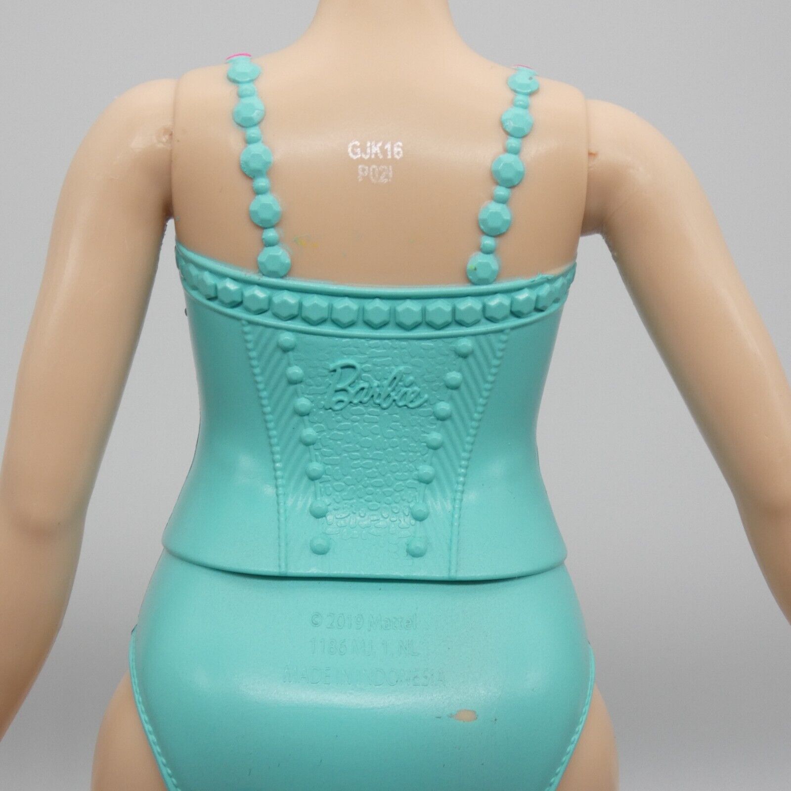 Barbie Dreamtopia Curvy Doll Body Only Turquoise Aqua Molded Bodysuit 2020 GJK16