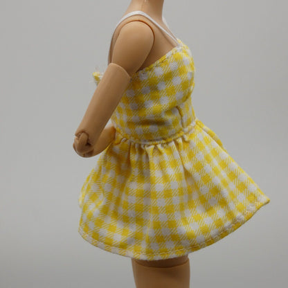 11 Inch Fashion Doll Top Yellow White Gingham Peplum Shirt Fits Made To Move