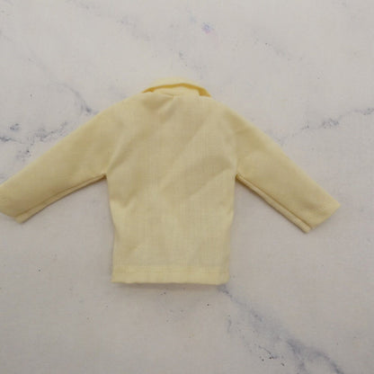 Barbie Ken Doll Size Shirt Top Beige Off White Long Sleeve Collar Front Closure