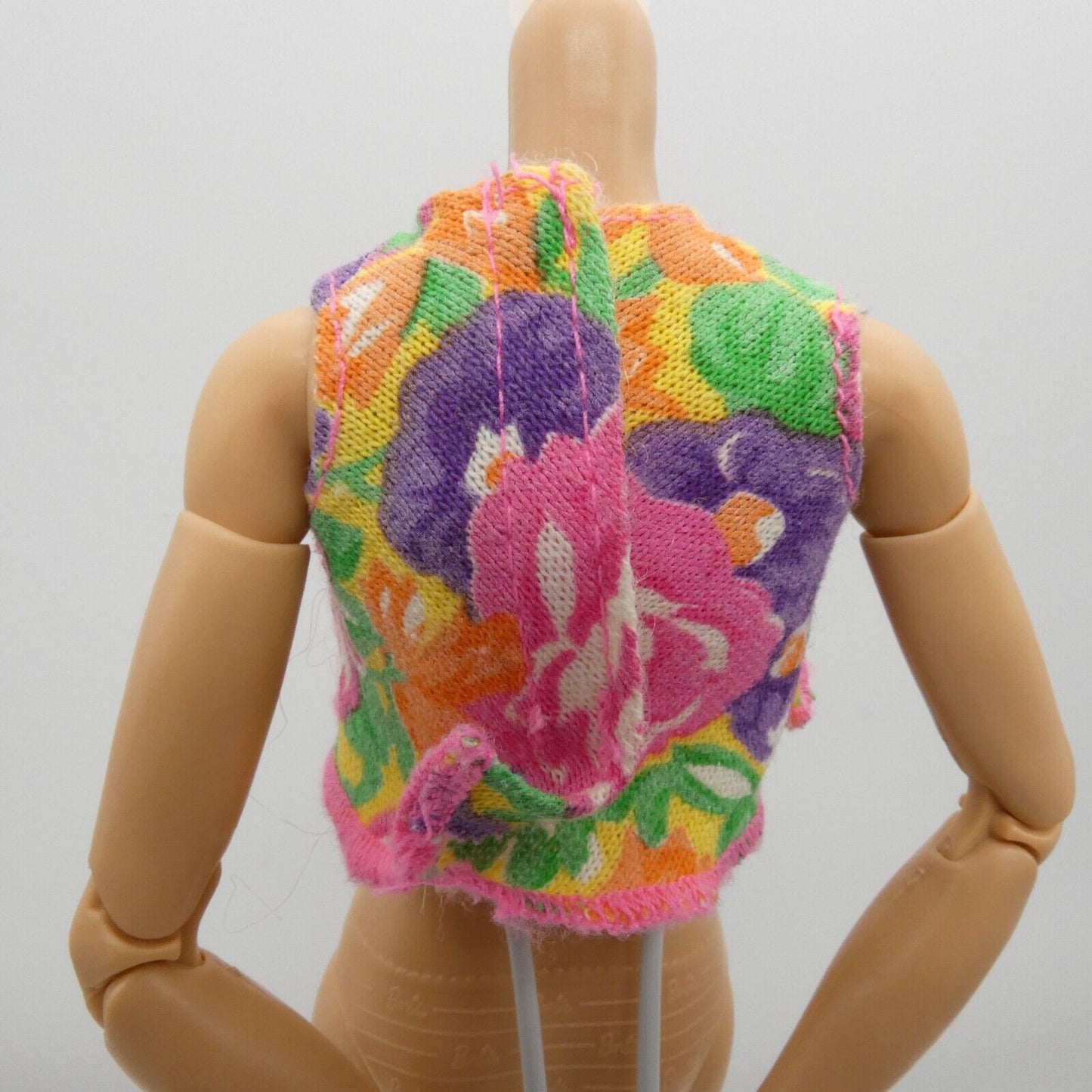 Barbie Stacie Doll Size Shirt Top Multicolor Floral Sleeveless Ruffle Hem