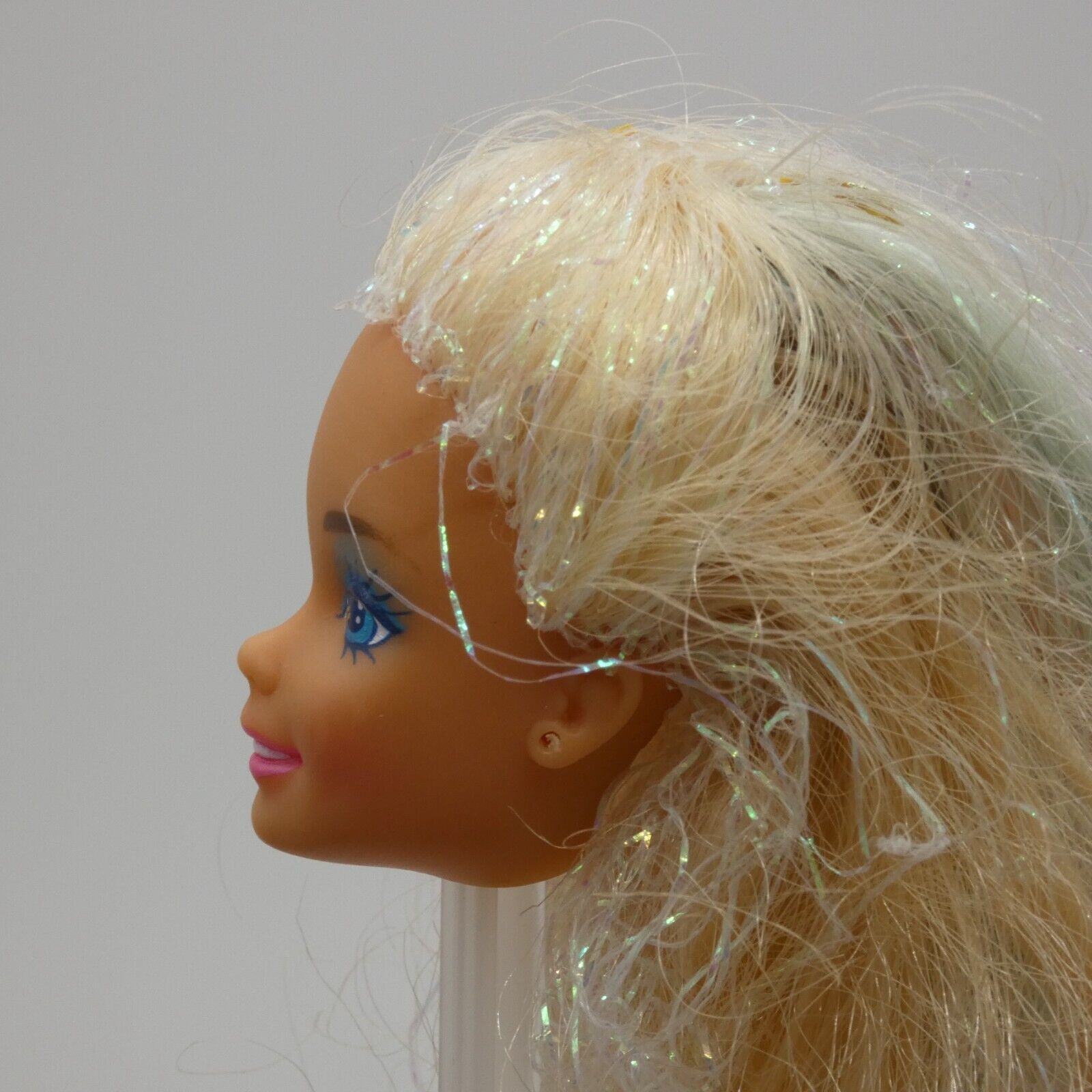 Barbie Mermaid Doll Head Only 1992 SuperStar Blonde Tinsel Hair 1434 Mattel