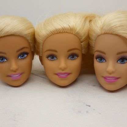 Barbie Doll Head Lot of 5 Heads Millie Face Blonde Blue Eyes Mattel JY13