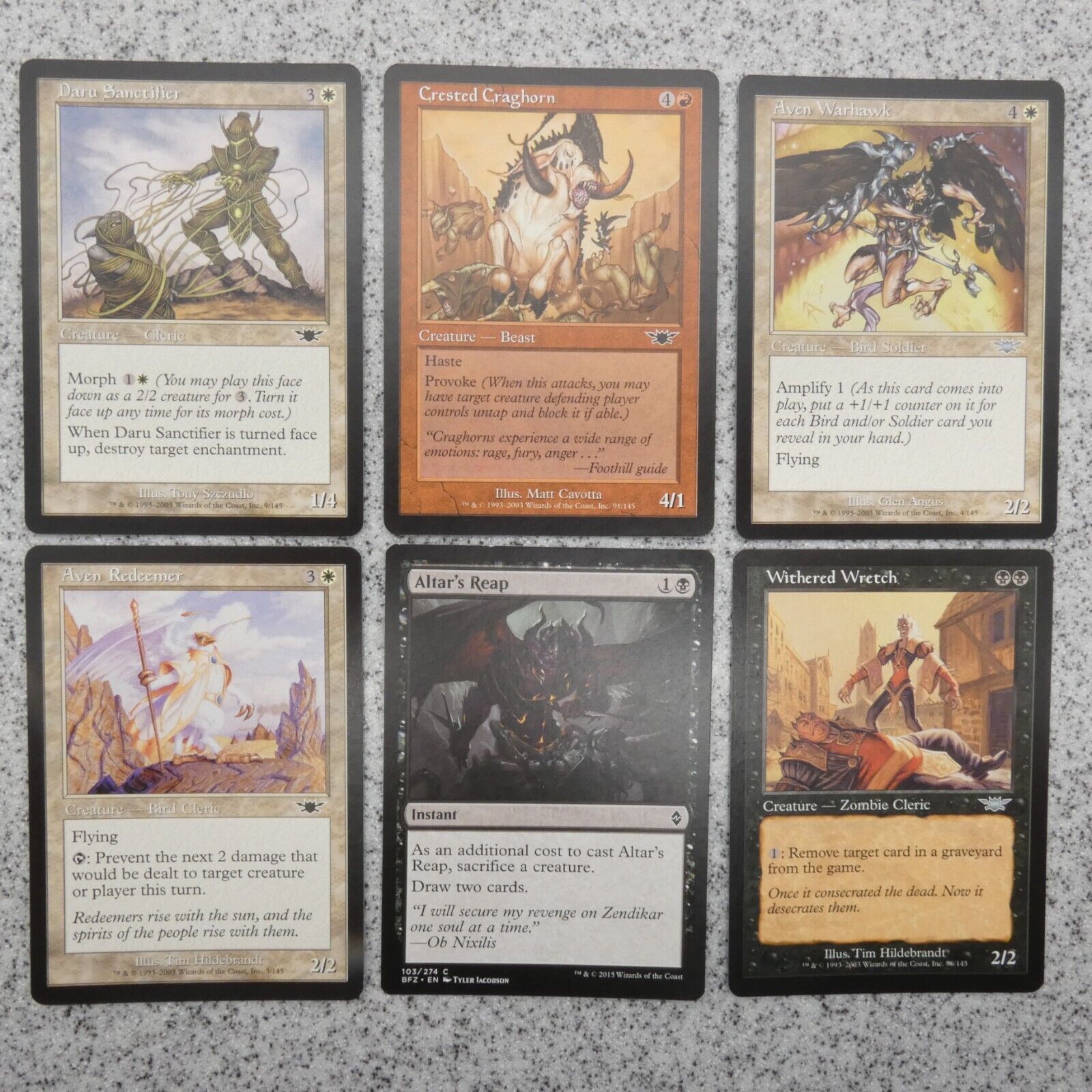 Lot of 6 MAGIC The Gathering Cards Legions Set Builder Starter Pack MTG A06