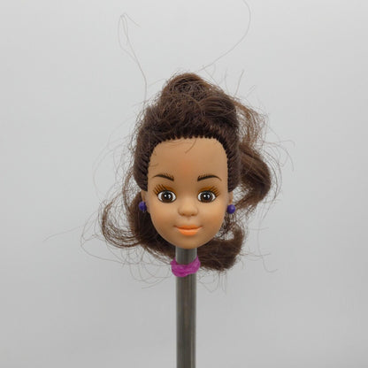 The Babysitters Club Kristy Doll Head Only 10" Brown Hair Ponytail 1991 Remco