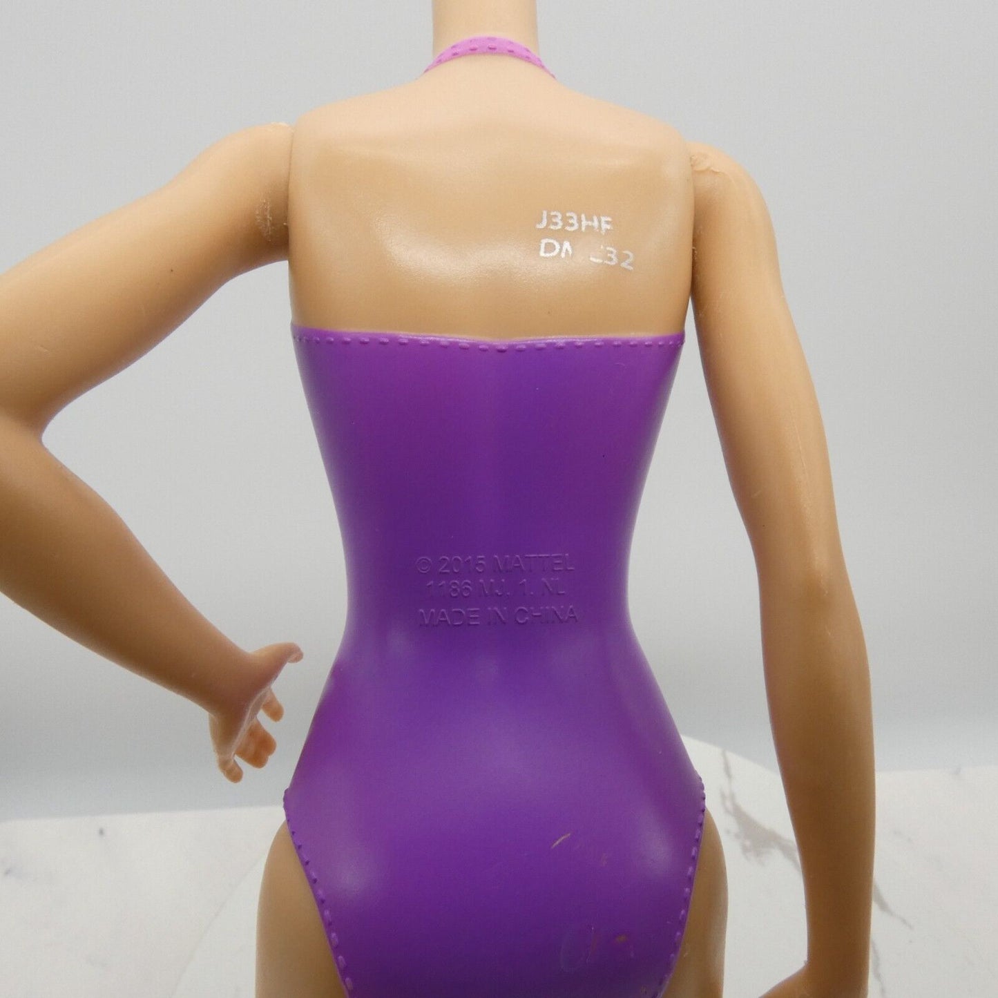 Barbie Doll Body Only Medium Light Skin Purple Suit 2016 Pup Pool Mattel DMC32