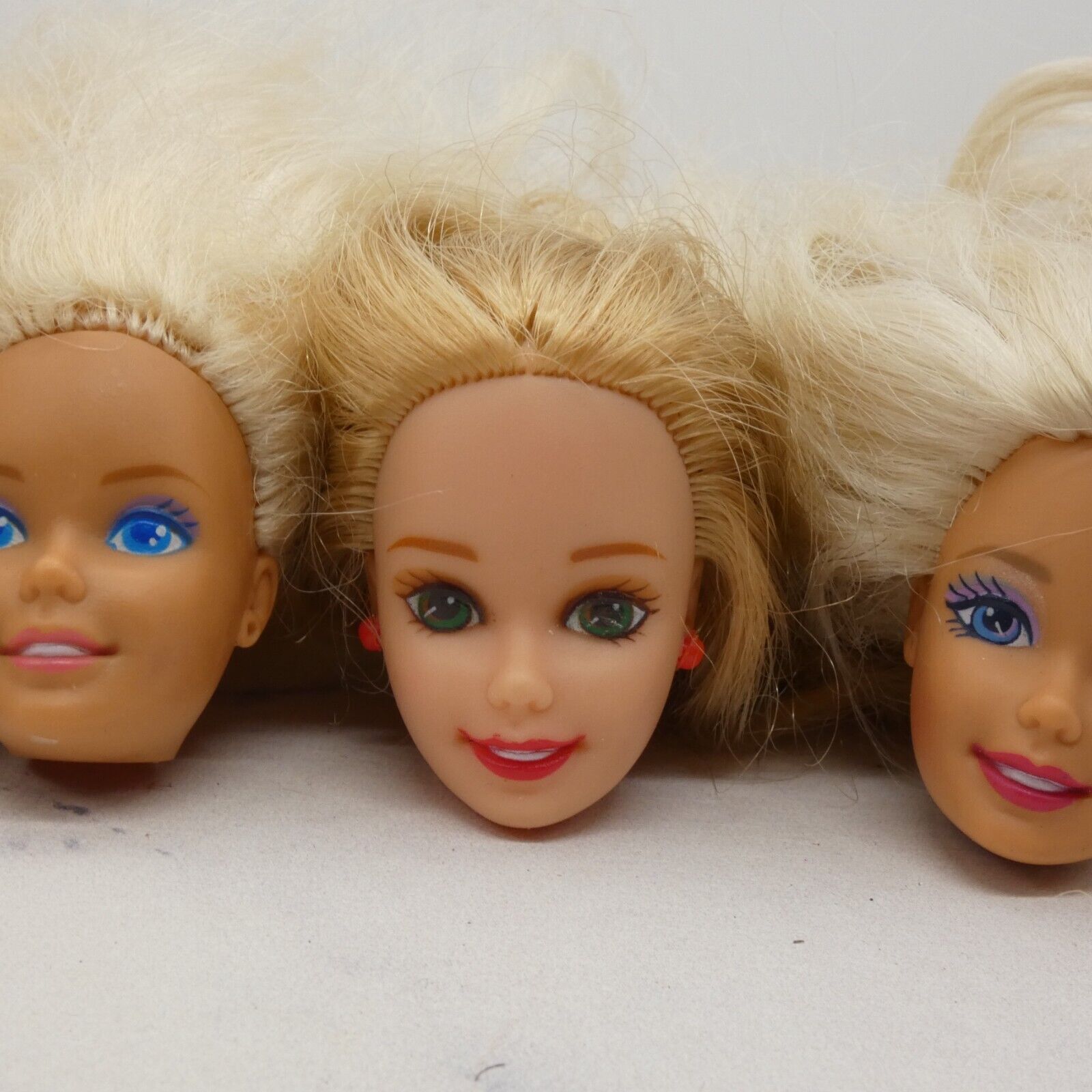 Barbie Doll Head Lot of 5 Heads SuperStar Blonde 80s 90s Rockers Blue Green Eyes