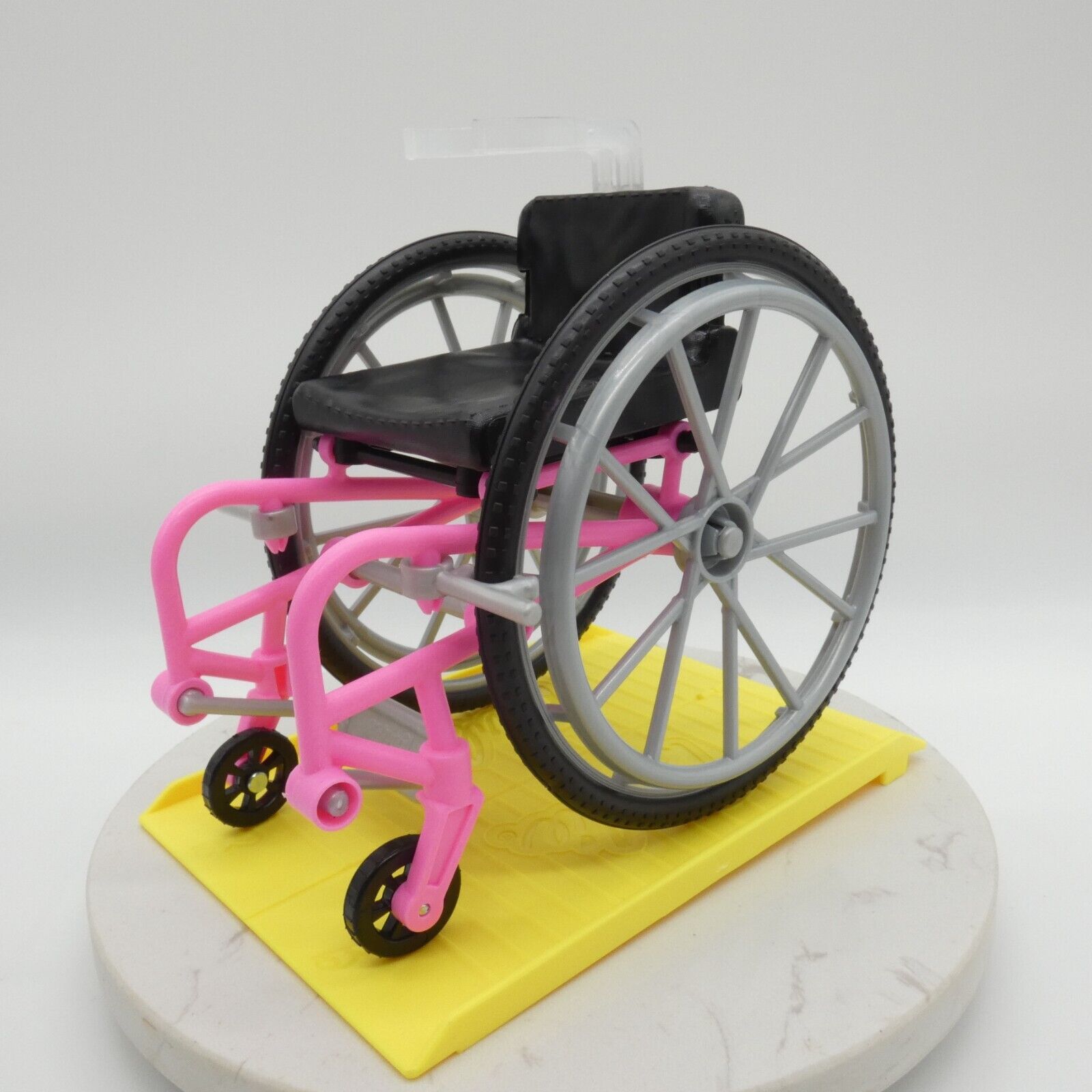 Barbie Doll Pink Wheelchair With Yellow Ramp Fashionistas 165 Mattel 2021 GRB93