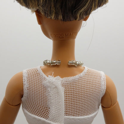 Necklace for Barbie Integrity Toys Doll Size Beaded Clear Silver Choker Handmade