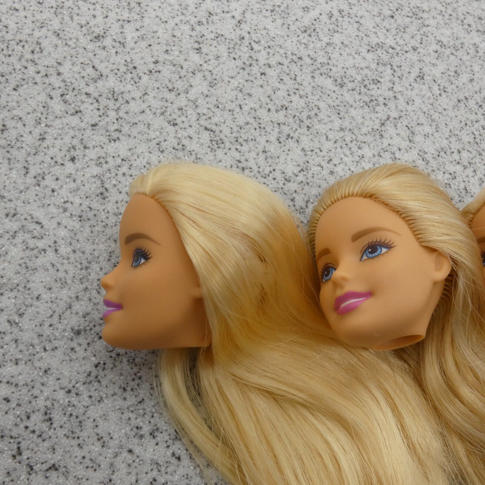 Barbie Doll Head Lot of 3 Millie Face Blonde Blue Eyes Medium Light Skin J294