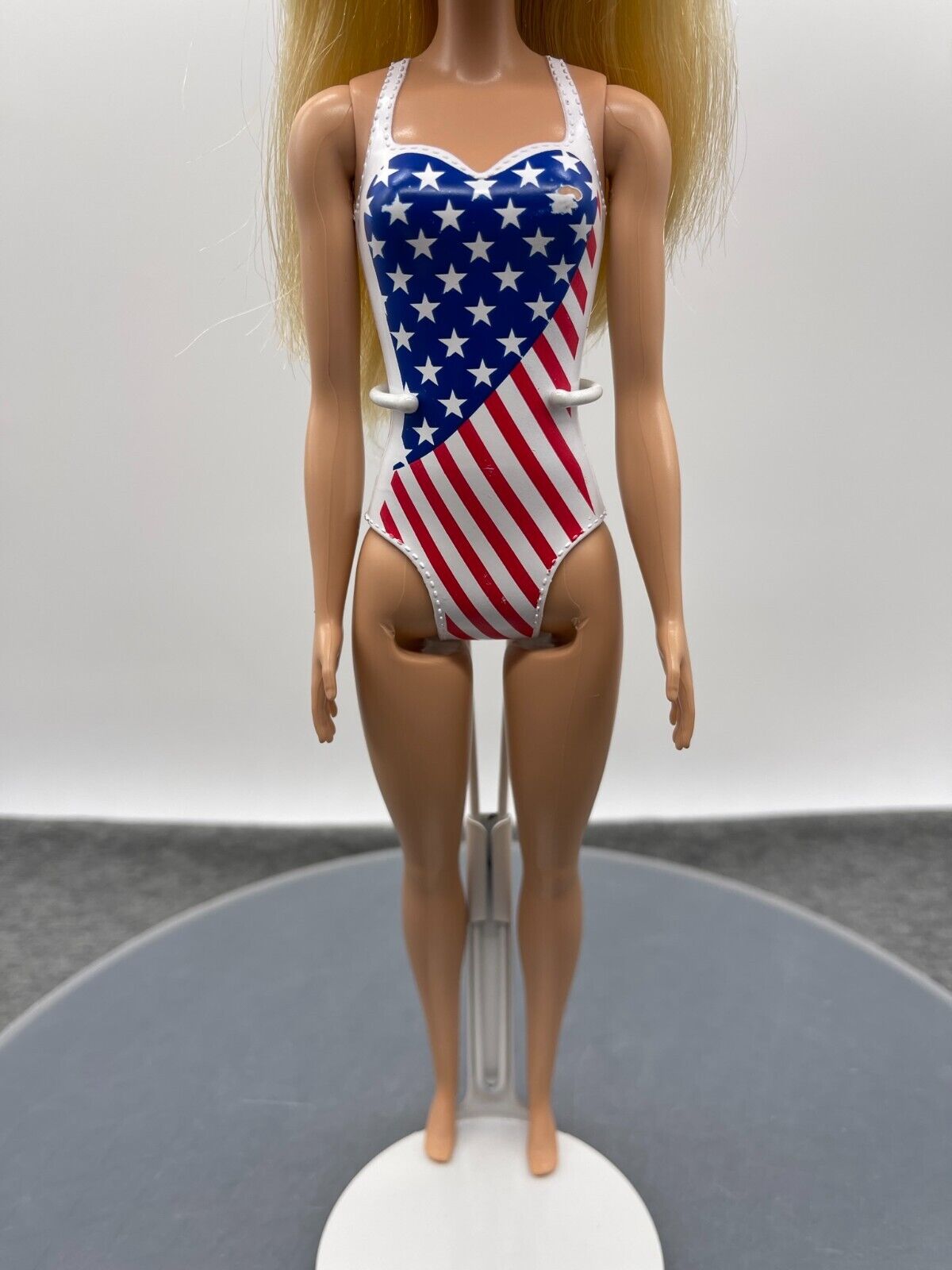 Barbie Beach Doll Millie Face Stars Stripes Swimsuit Straight Arms HDK51 Mattel