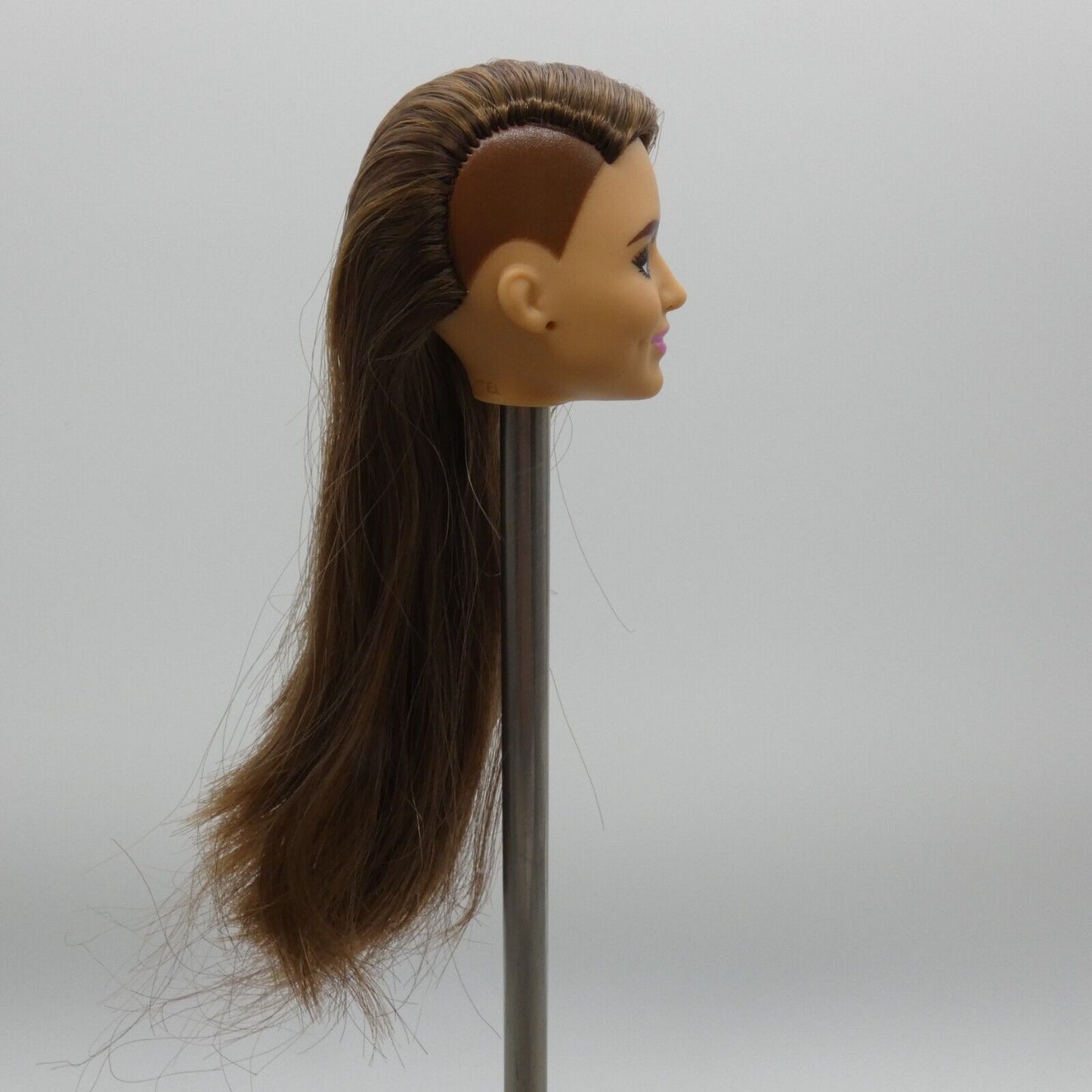 Barbie Extra 9 Doll Head Only Violet Face Brown Hair Shaved Head GYJ28 2021