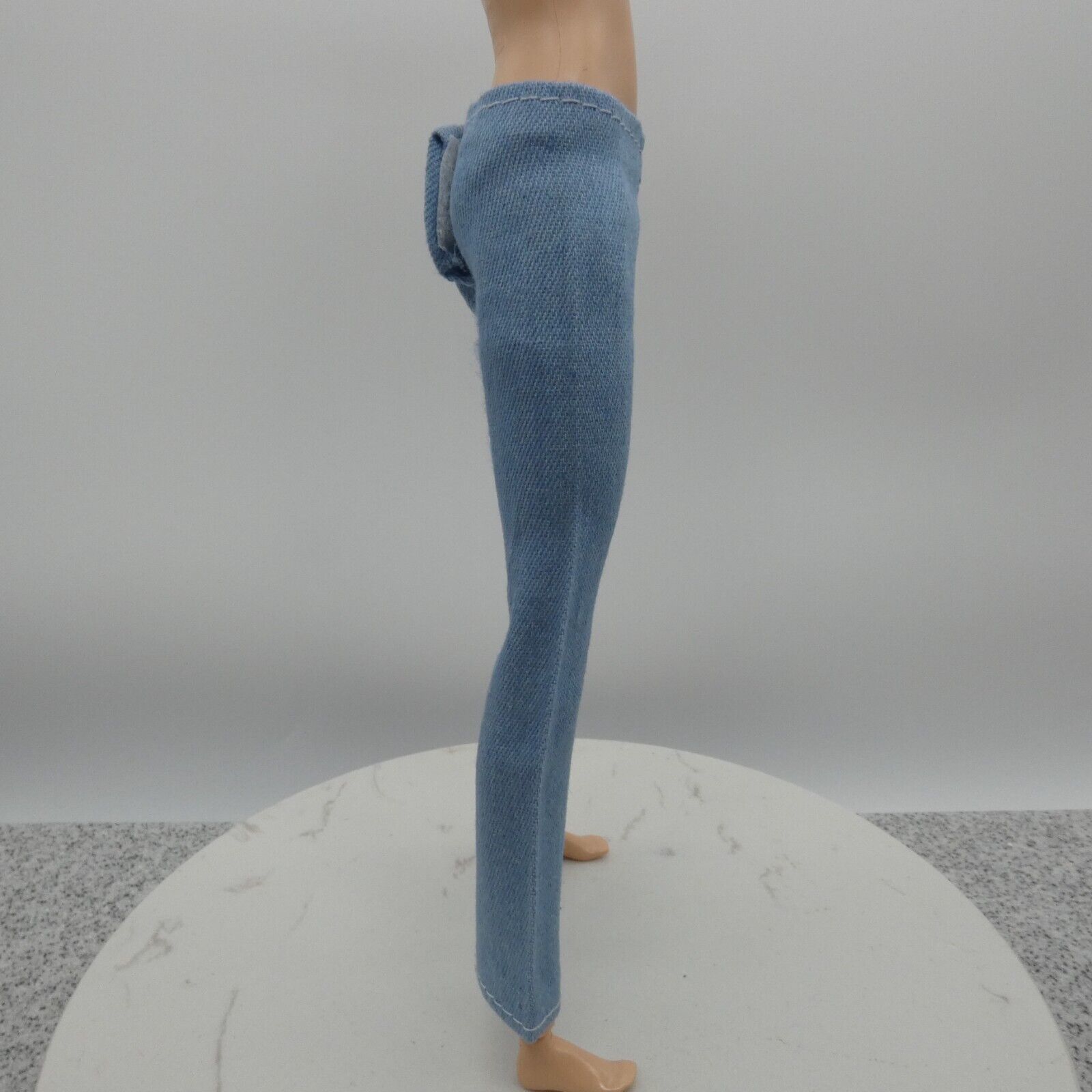 Barbie Doll Size Jeans Light Wash Blue Pants Wide Leg Mid Waist Flare Ankle