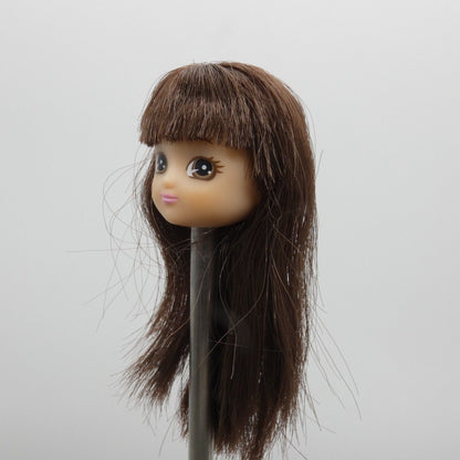 Arklu London Lottie 7 Inch Doll Head Only Brown Hair Bangs Brown Eyes Light Skin